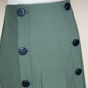 NWT Loft short olive green plaid pencil skirt sz 4 great fall look w/ boots